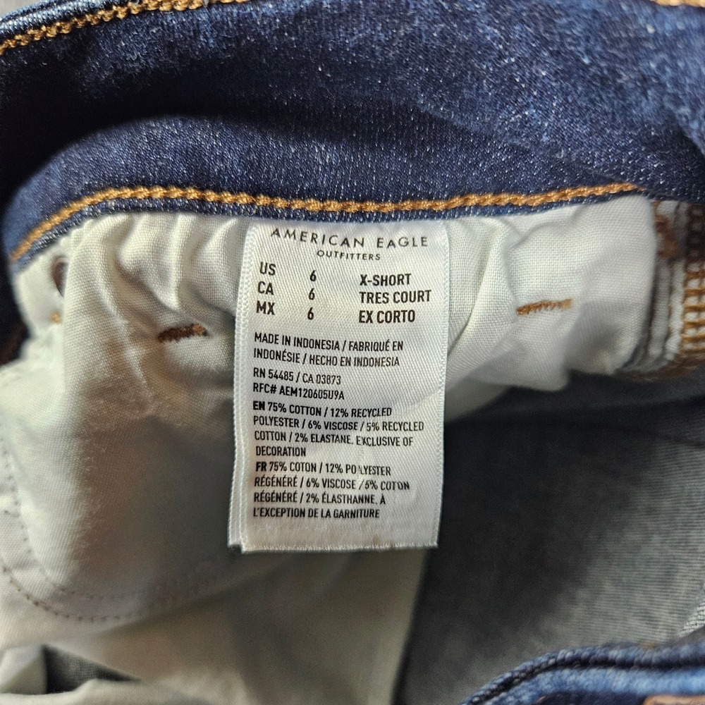 American Eagle Kick Boot Jeans Women 6 X-Short Dark Wash Next Level Stretch READ - Picture 3 of 12